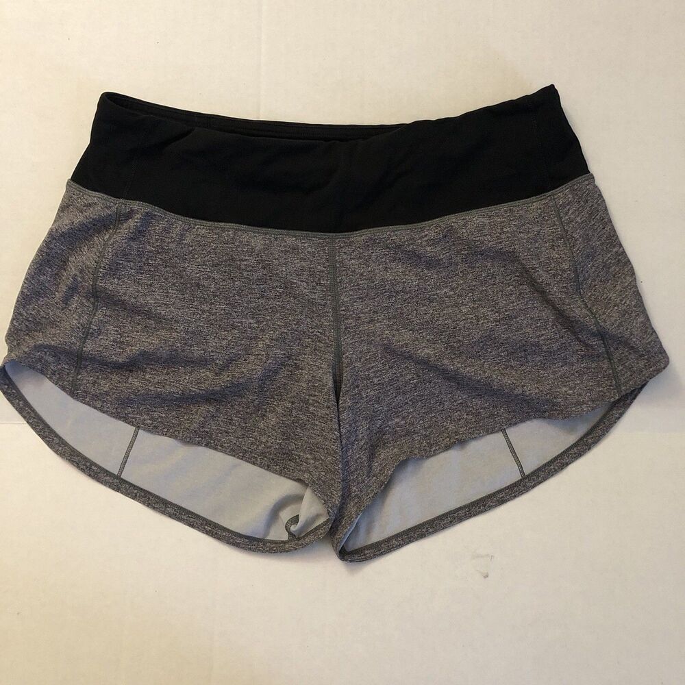 Lululemon Speed Up MR Mid Rise Short 4” Lined Shorts LW7AVNT Grey MBHL Sz 8 - Picture 5 of 10